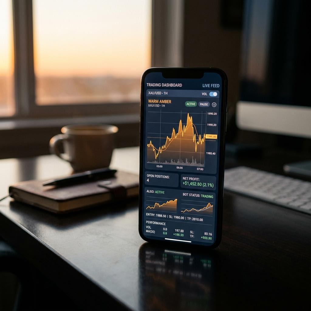 Nobiloption AI crypto trading platform op smartphone scherm